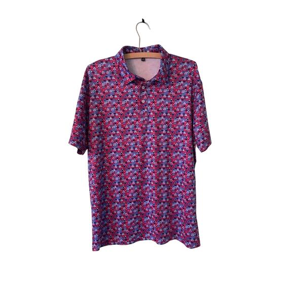 Men’s Pink Golf Polo Shirt Sz Med Butts And Bikini Bottoms - Picture 1 of 4